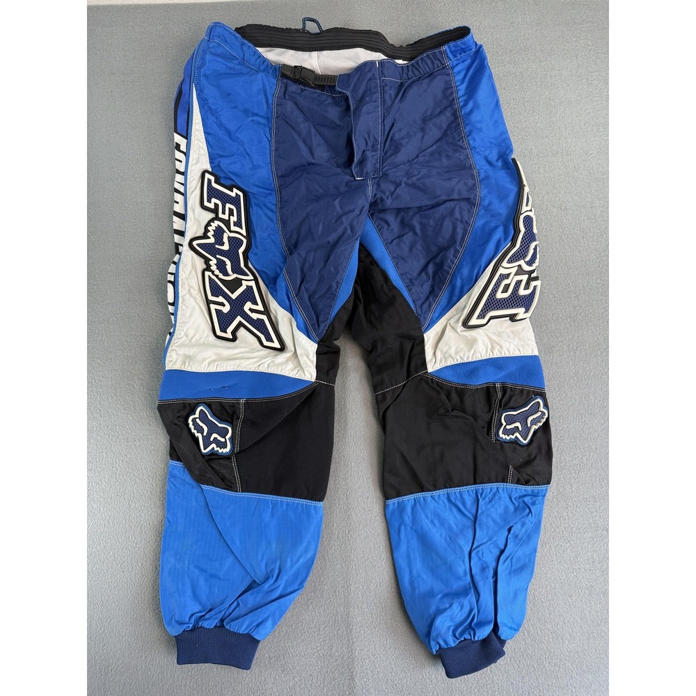 Y2k Fox Racing 180 Pants Mens 42 Blue Black Waterproof Motocross Riding Padded